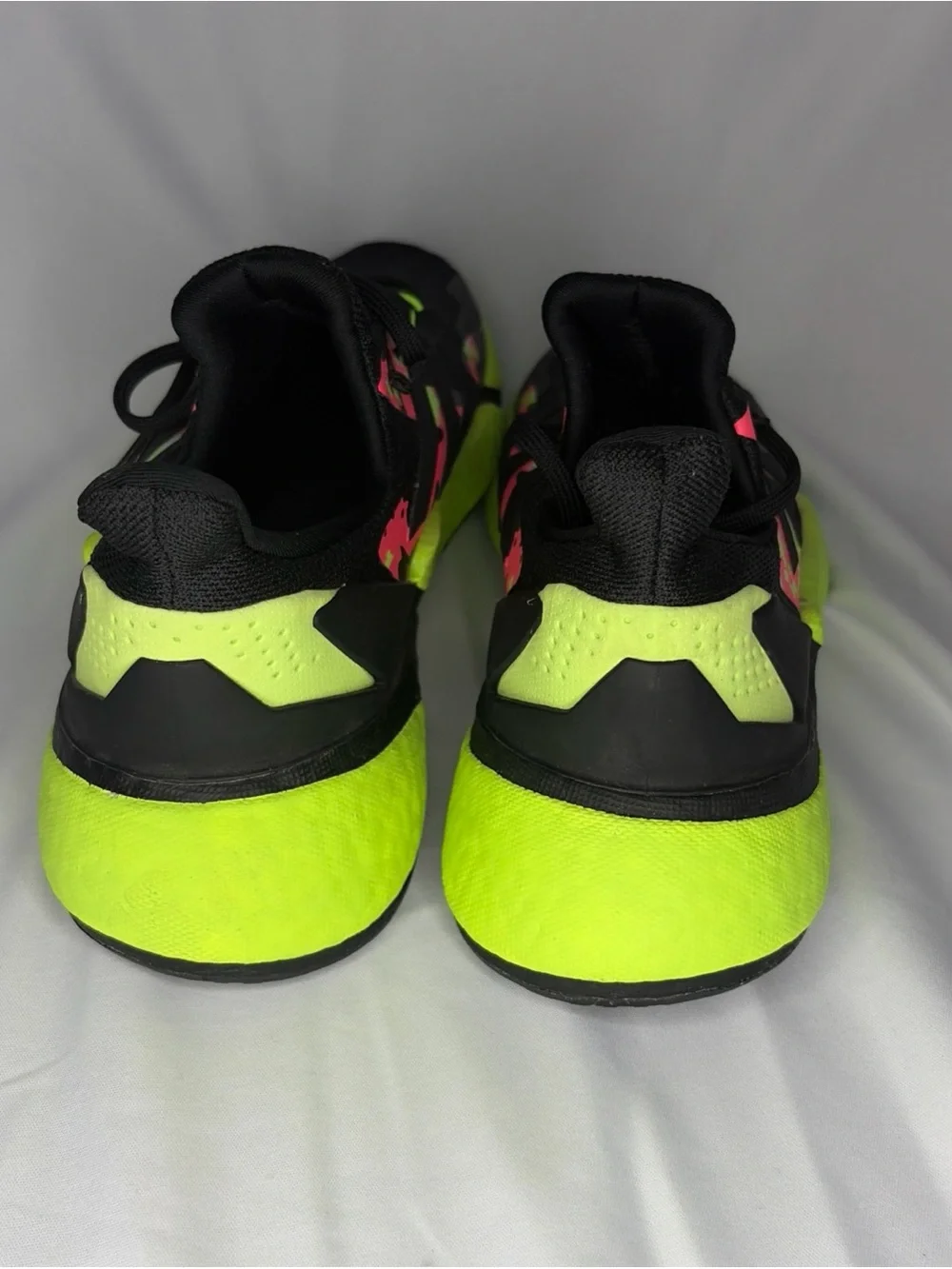 adidas Black Sneakers with Neon Green & Pink Accents